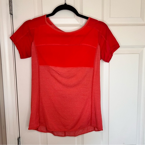 Lululemon Run Fast Track Short Sleeve Shirt. Open in Back. Tangerine. Women 6/8 - Picture 3 of 8